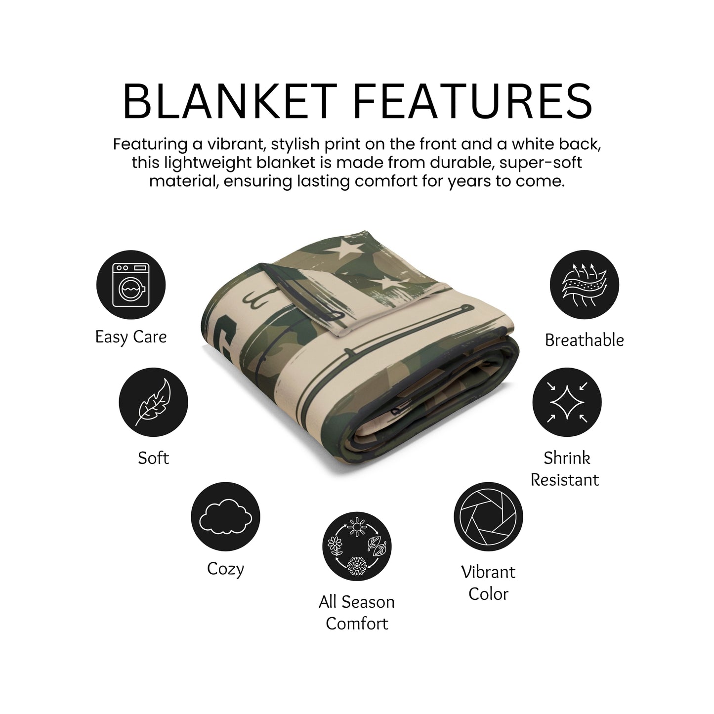 Personalized Camo Fishing Blanket