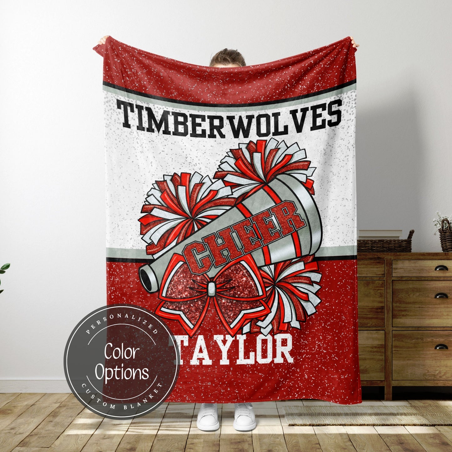 Custom Cheer Team Gift Cheerleader Blanket