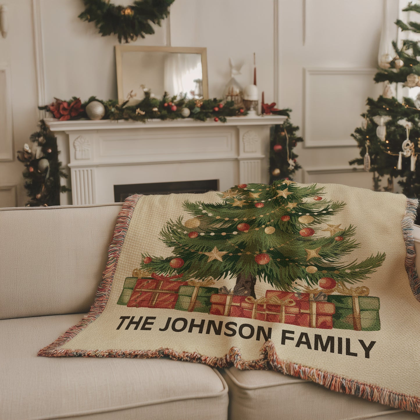 Personalized Woven Christmas Blanket