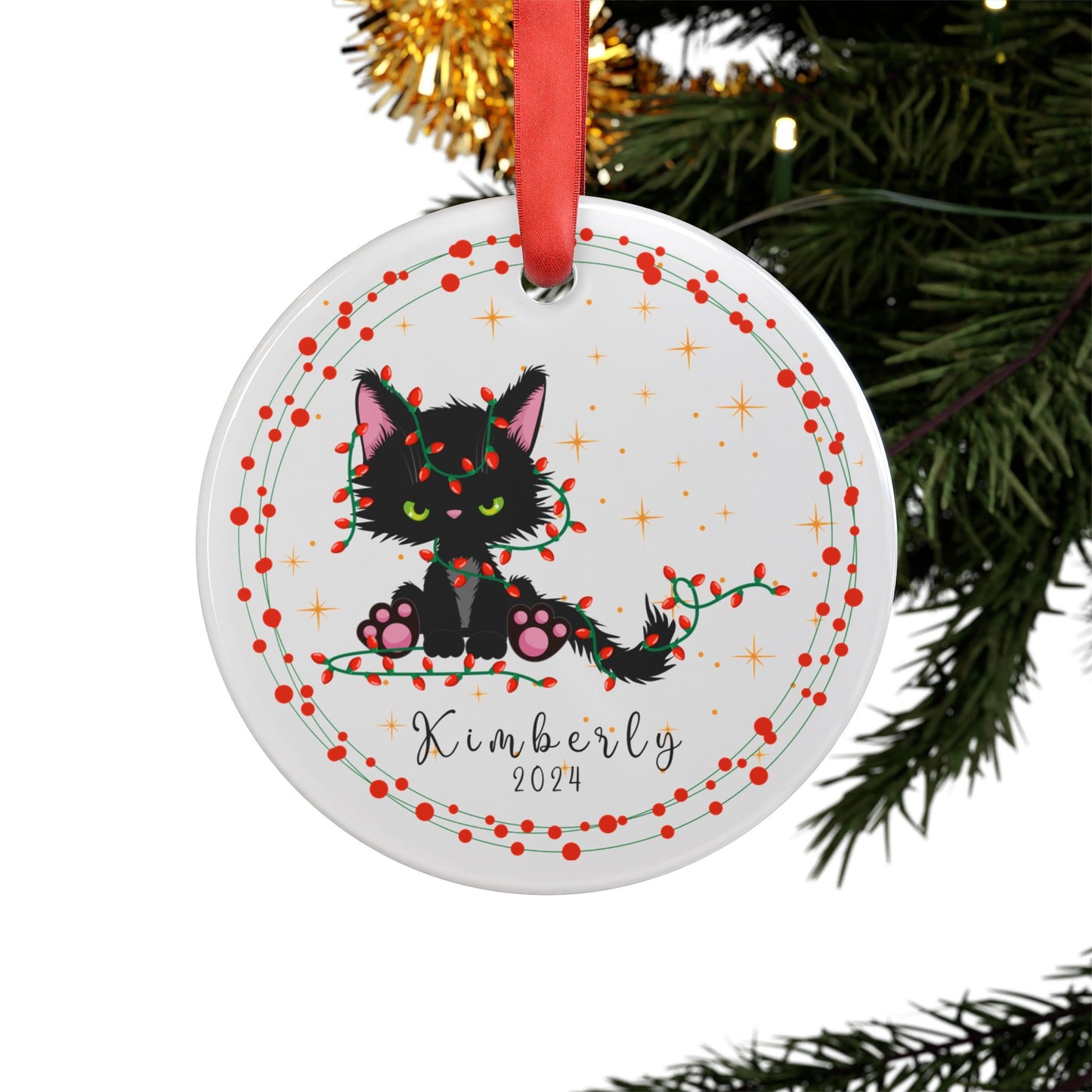 Personalized Cat Christmas Ornament