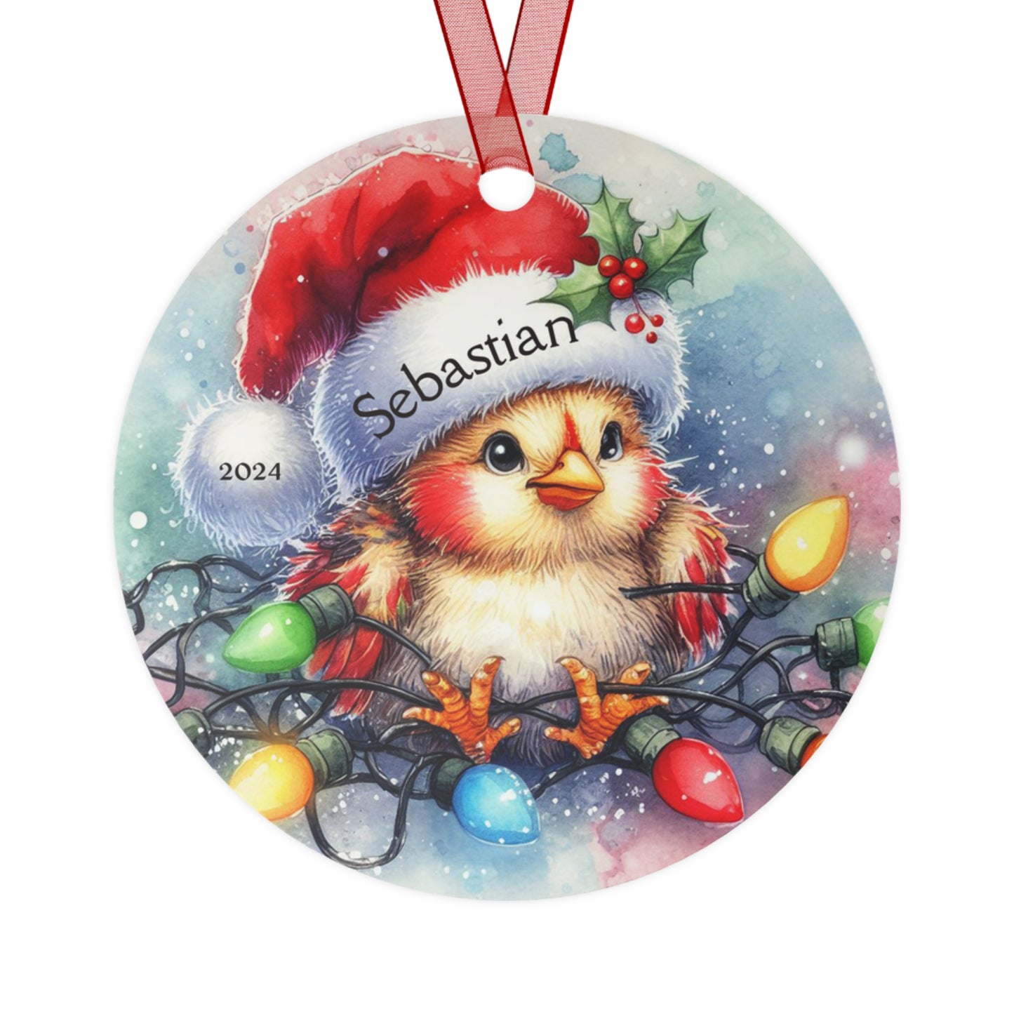 Personalized Christmas Chicken Ornament