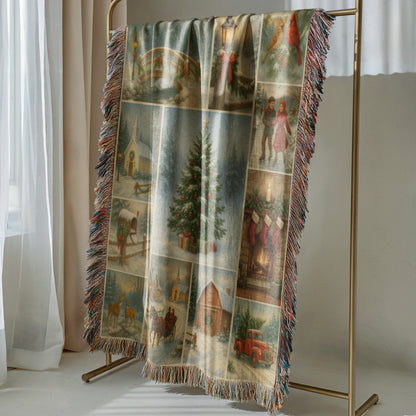 Woven Christmas Throw Blanket