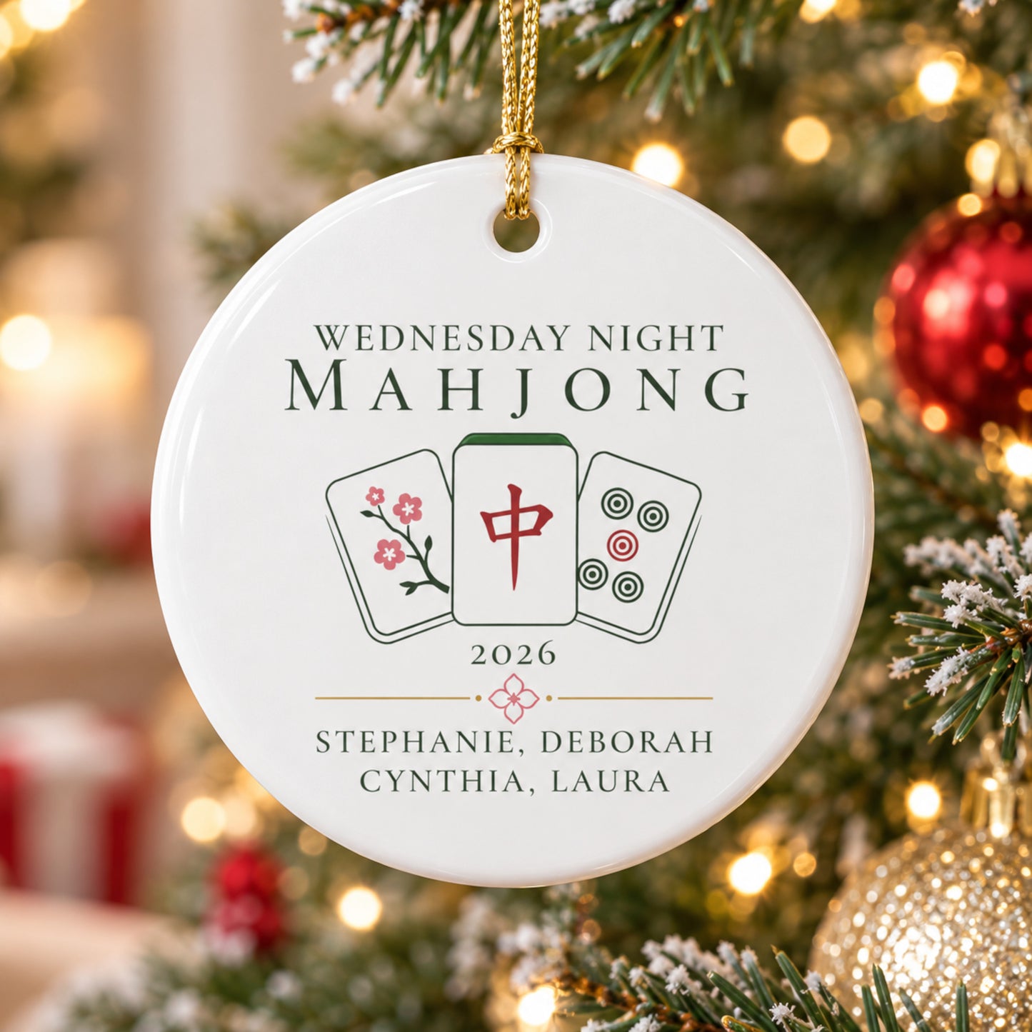 Personalized Mahjong Group Ornament