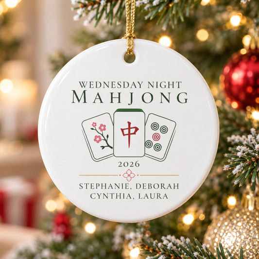 Personalized Mahjong Group Ornament