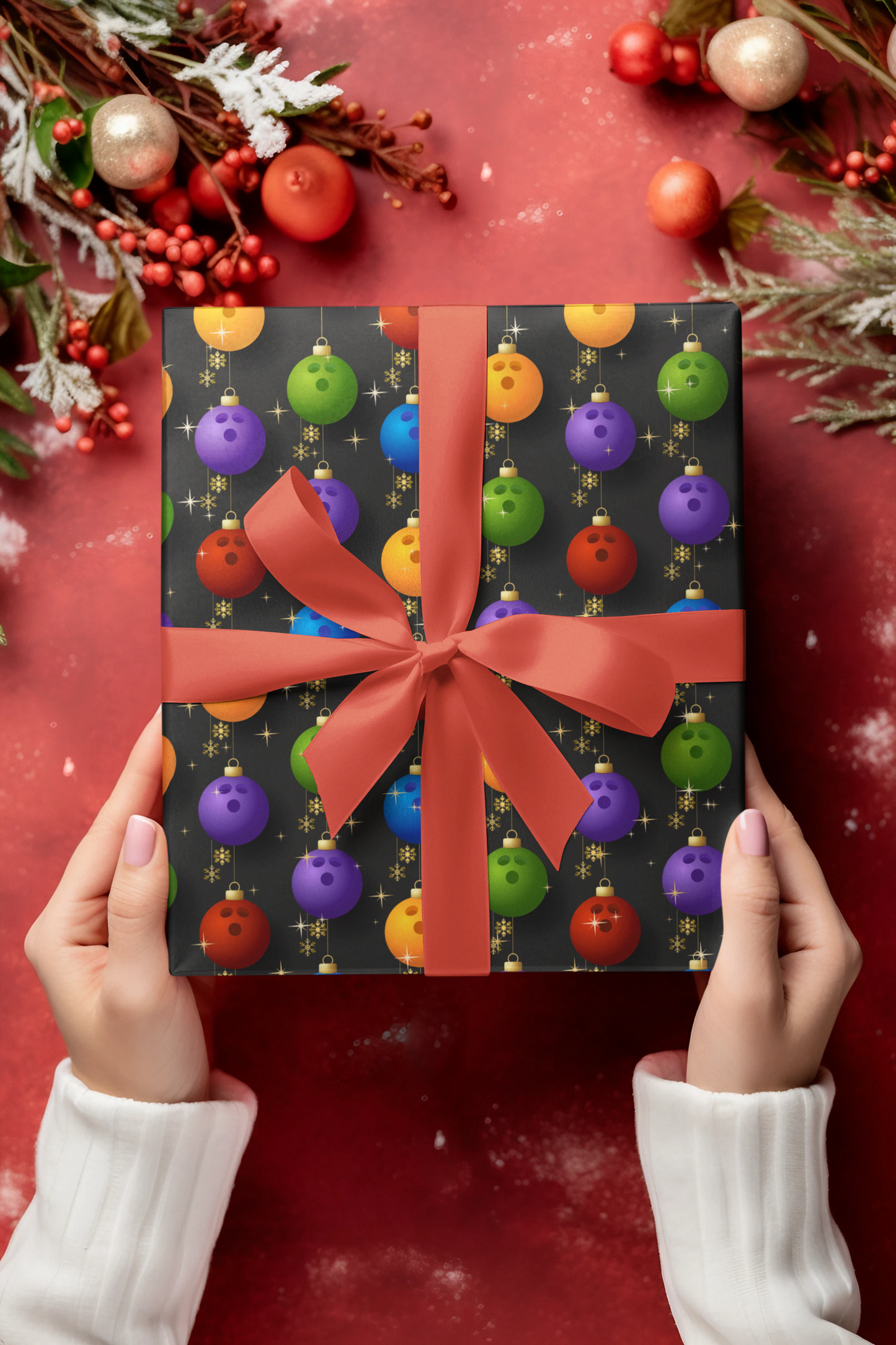 Bowling Christmas Wrapping Paper