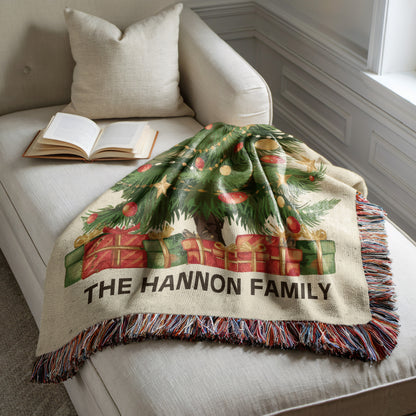 Personalized Woven Christmas Blanket