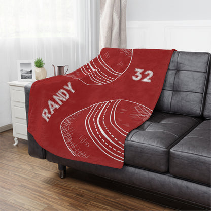 Custom Cricket Blanket With Name Personalized Cricket Fan Gift