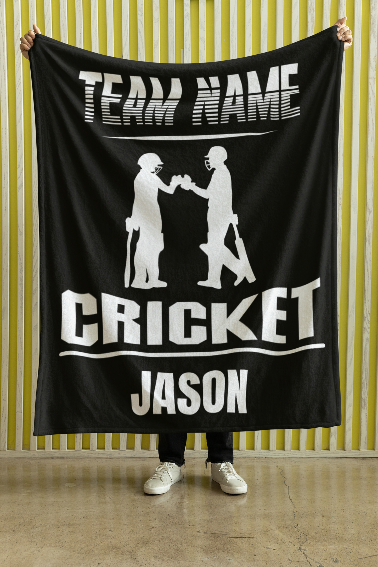 Custom Cricket Blanket With Name Personalized Cricket Player Gift