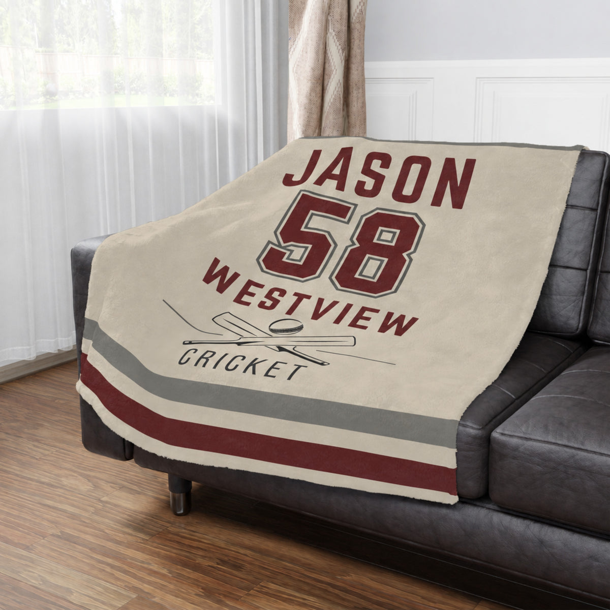 Personalized Cricket Blanket