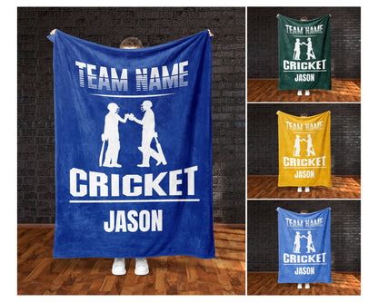 Custom Cricket Blanket With Name Personalized Cricket Player Gift