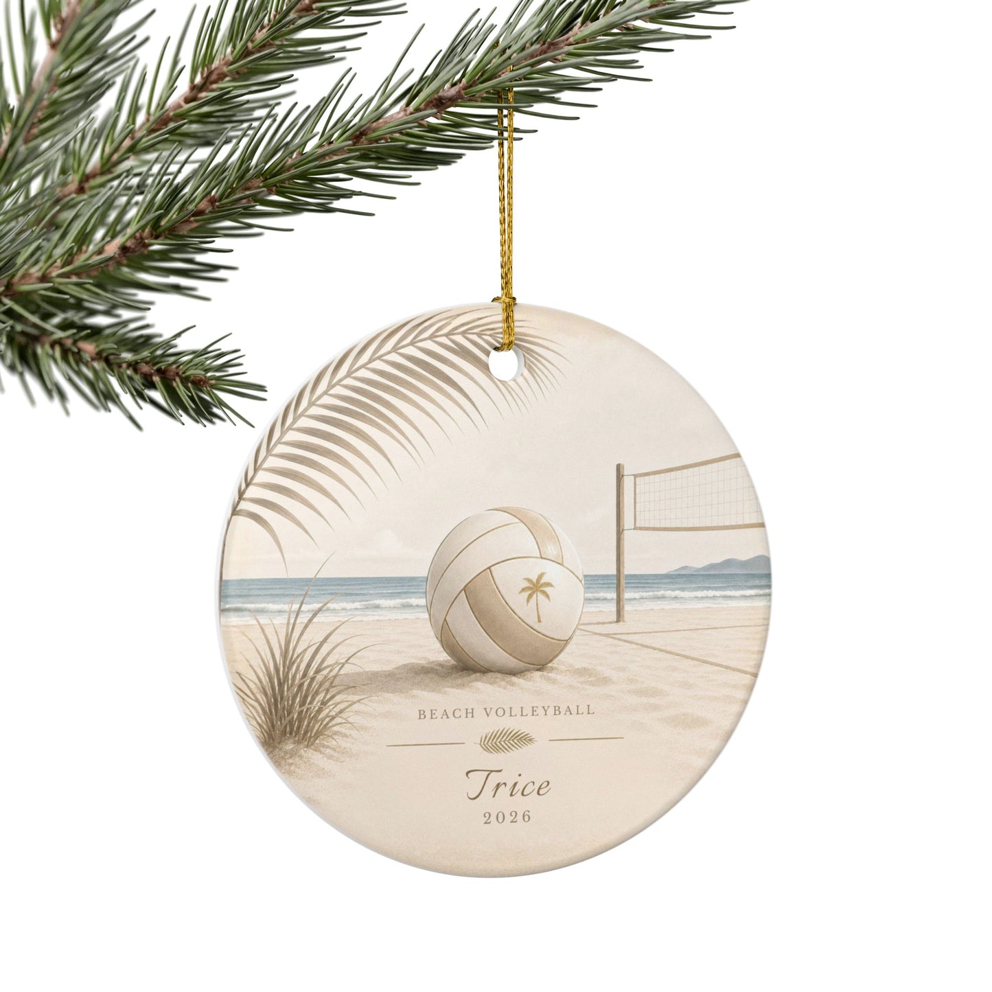 Personalized Beach Volleyball Ornament