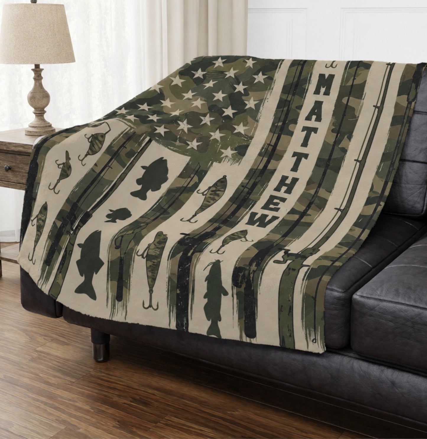 Personalized Camo Fishing Blanket