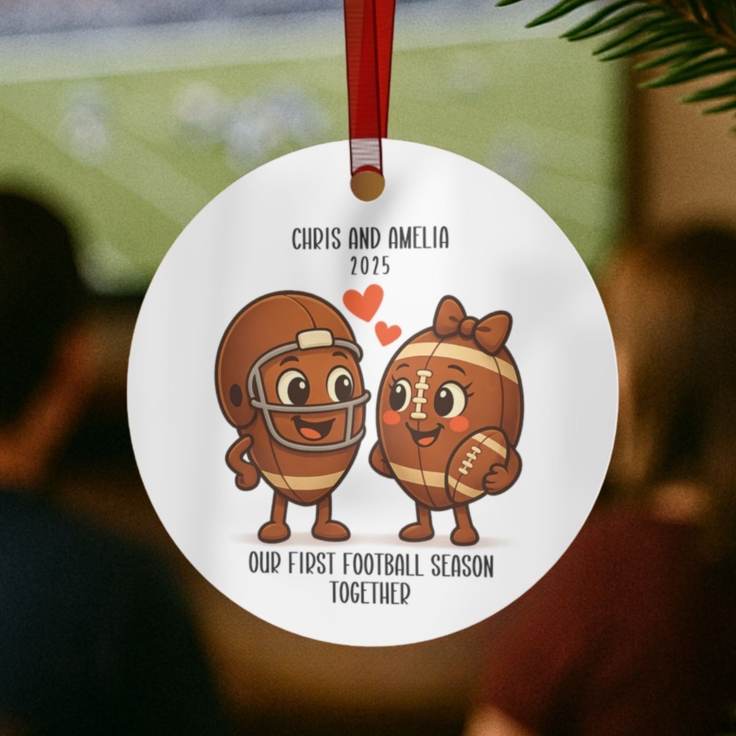 Our First Football Season Together Personalized Couple Ornament