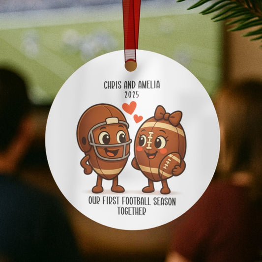 Our First Football Season Together Personalized Couple Ornament