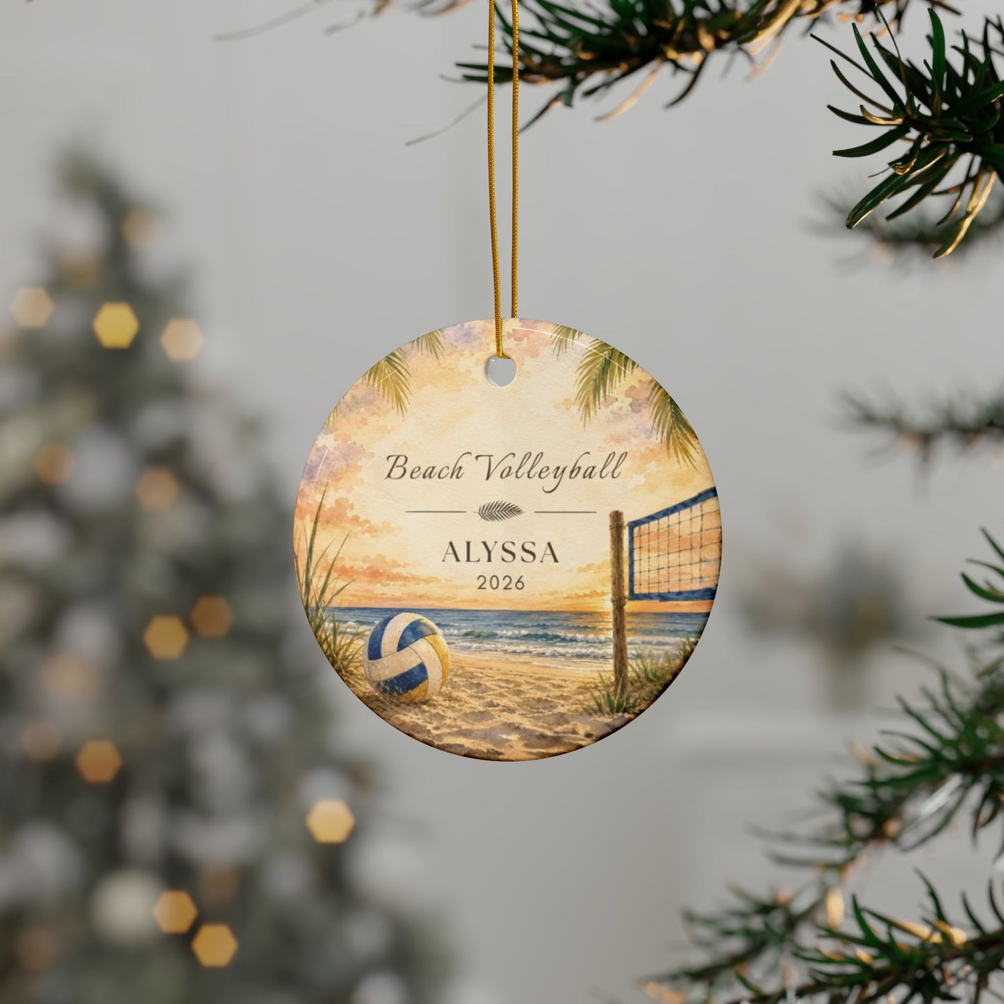 Personalized Beach Volleyball Ornament
