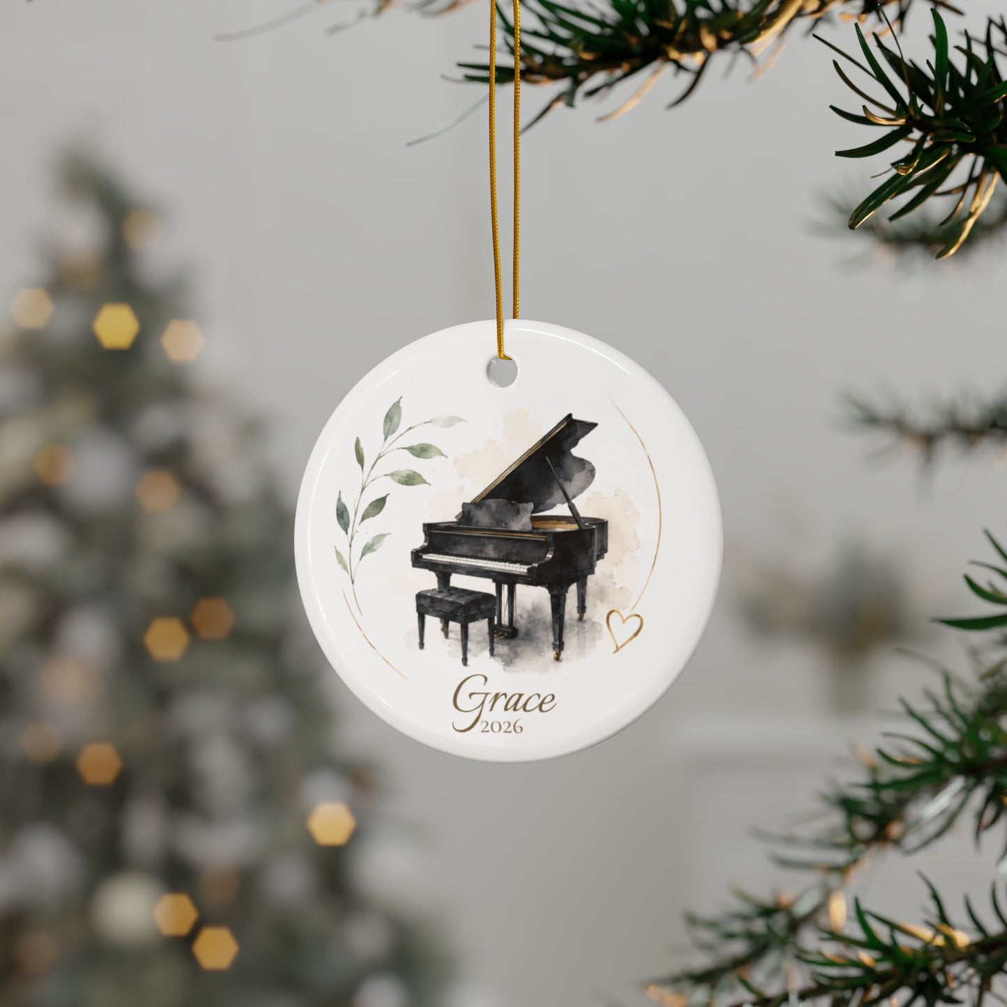 Personalized Ceramic Piano Ornament