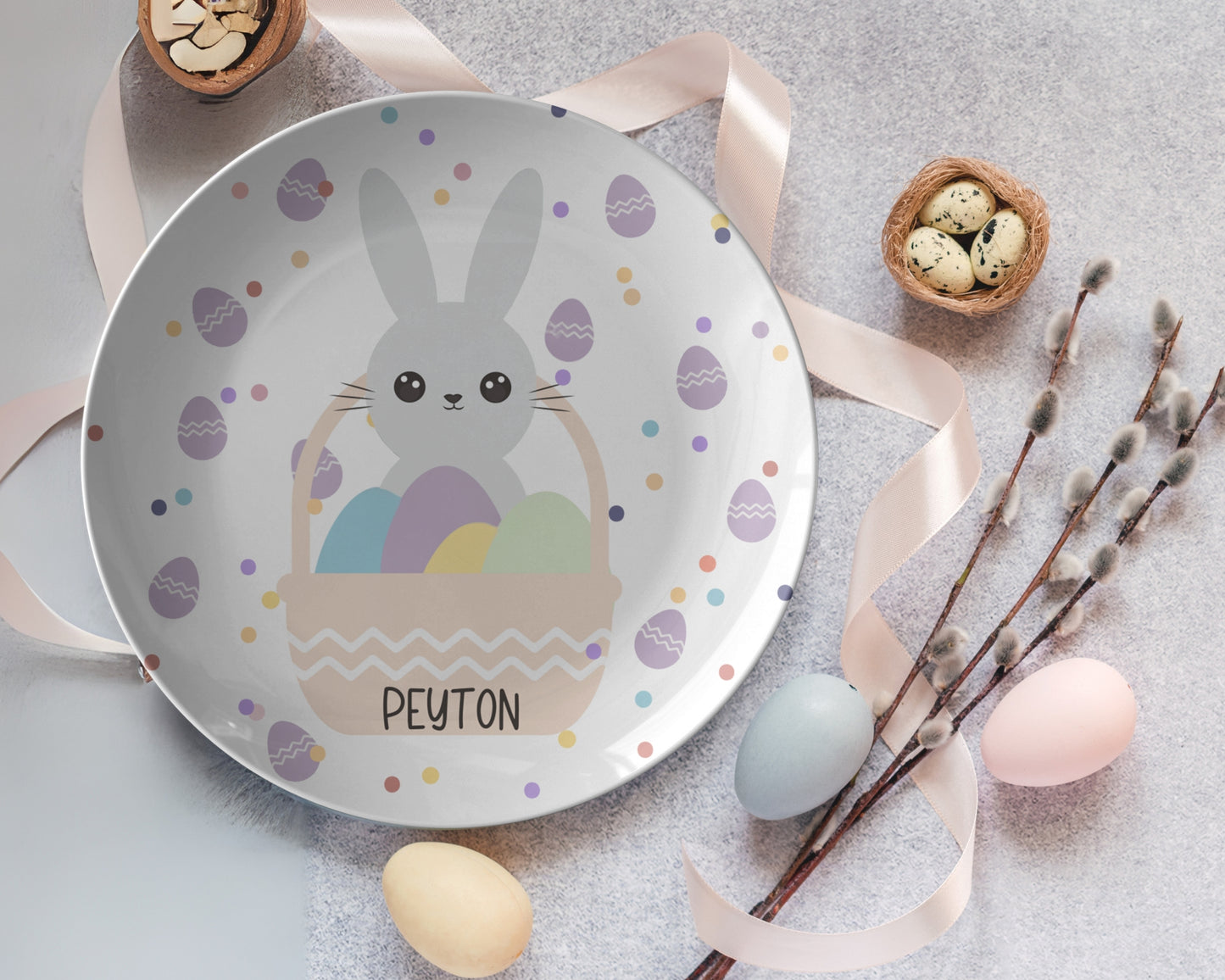 Custom Name Easter Bunny Plate