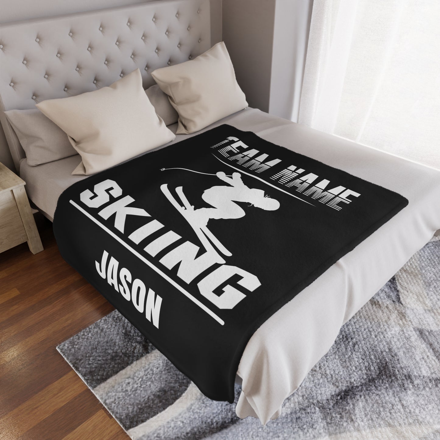 Personalized Ski Team Gift Customizable Blanket Gift For Skier