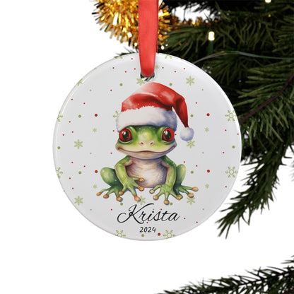 Personalized Frog Christmas Ornament Frog Lover Gift