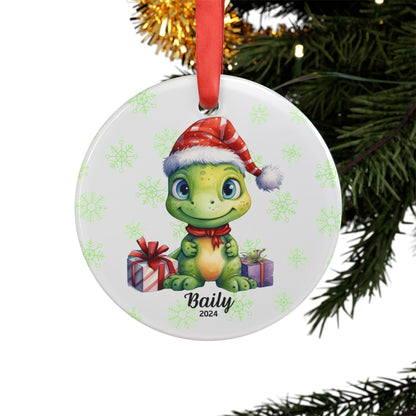 Personalized Dinosaur Christmas Ornament Custom Name Ornament