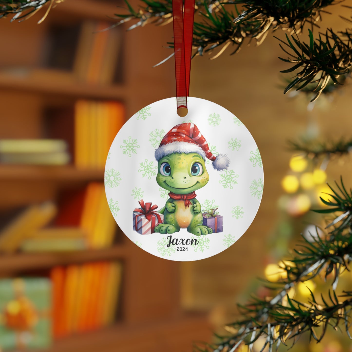 Personalized Dinosaur Christmas Ornament Custom Name Ornament