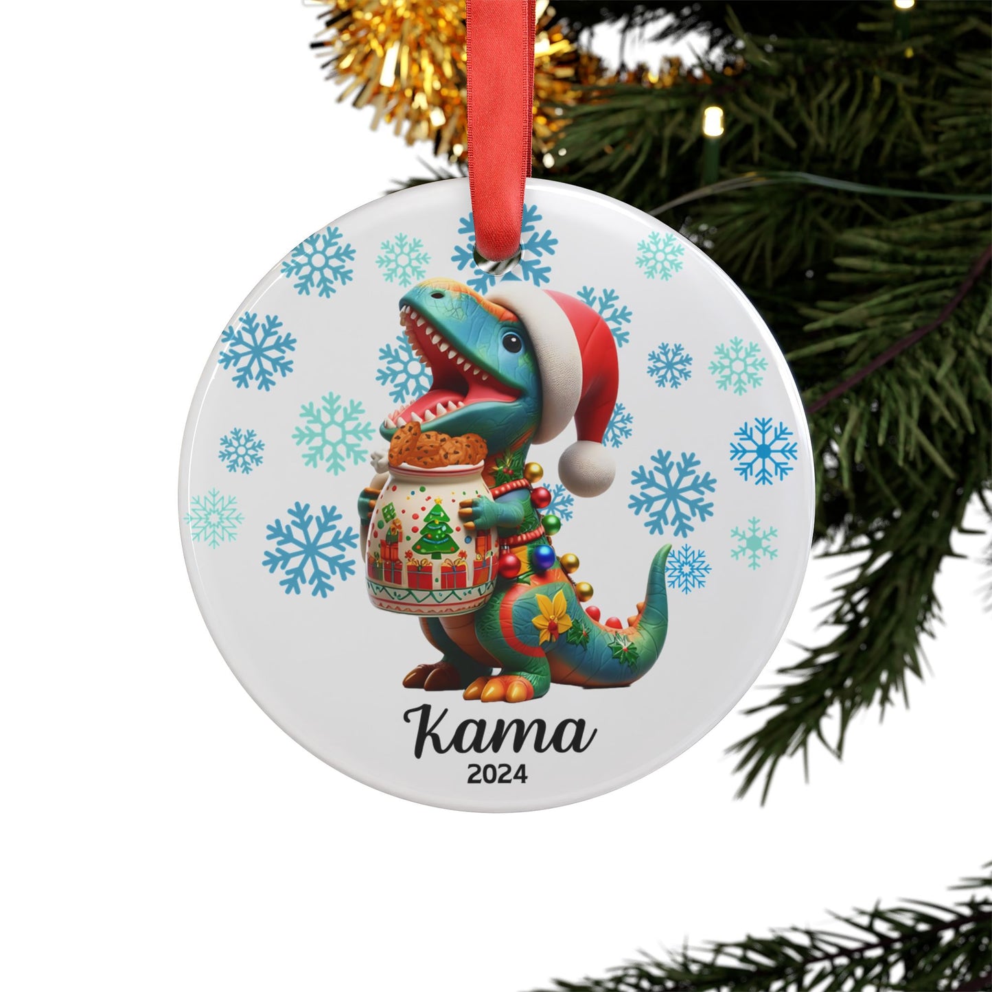 Personalized Dinosaur Christmas Ornament Dinosaur Gift