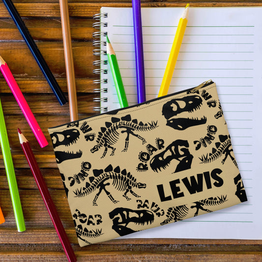 Personalized Dinosaur Fossil Pencil Case