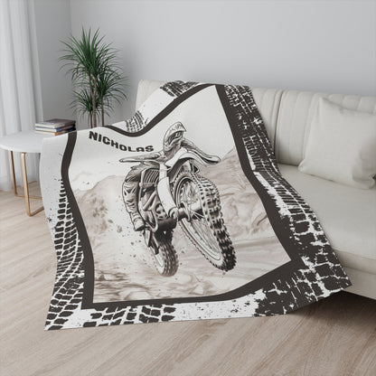 Personalized Dirtbike Blanket Custom Dirt Bike Gift