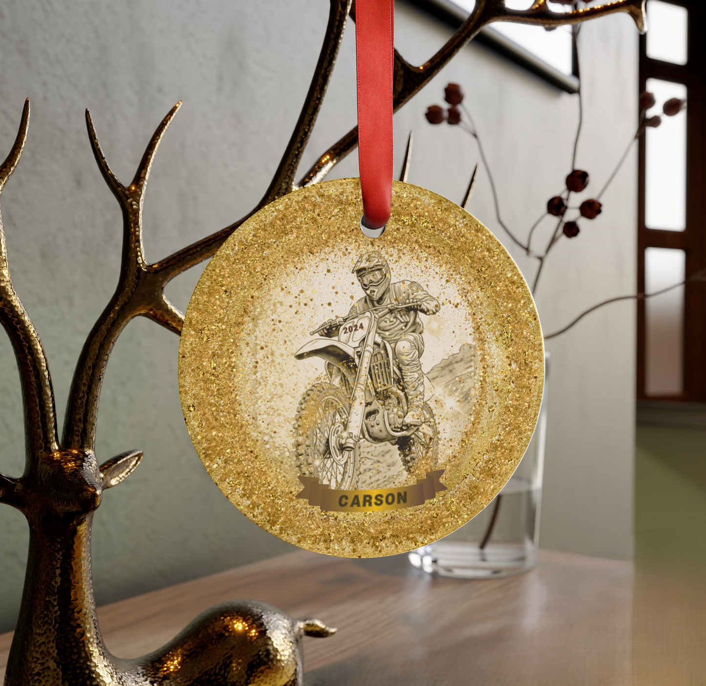 Personalized Dirtbike Christmas Ornament