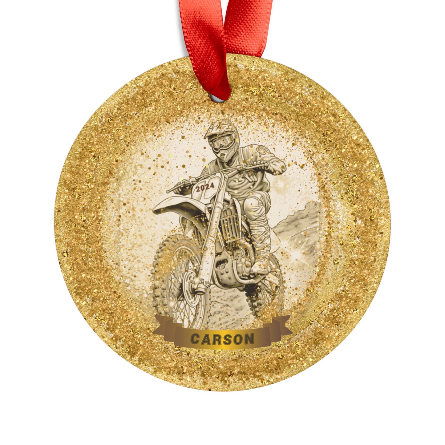 Personalized Dirtbike Christmas Ornament