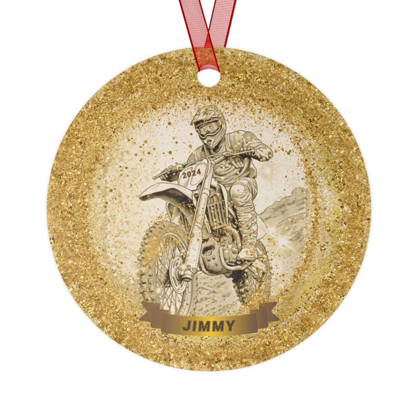 Personalized Dirtbike Christmas Ornament