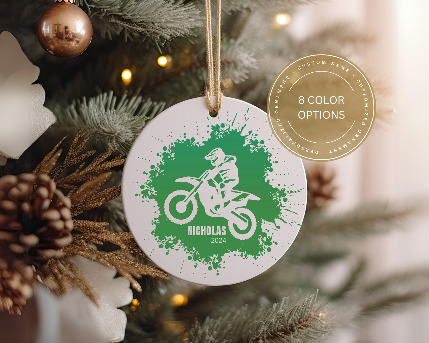 Personalized Dirtbike Christmas Ornament Dirt Bike Rider Gift Ideas