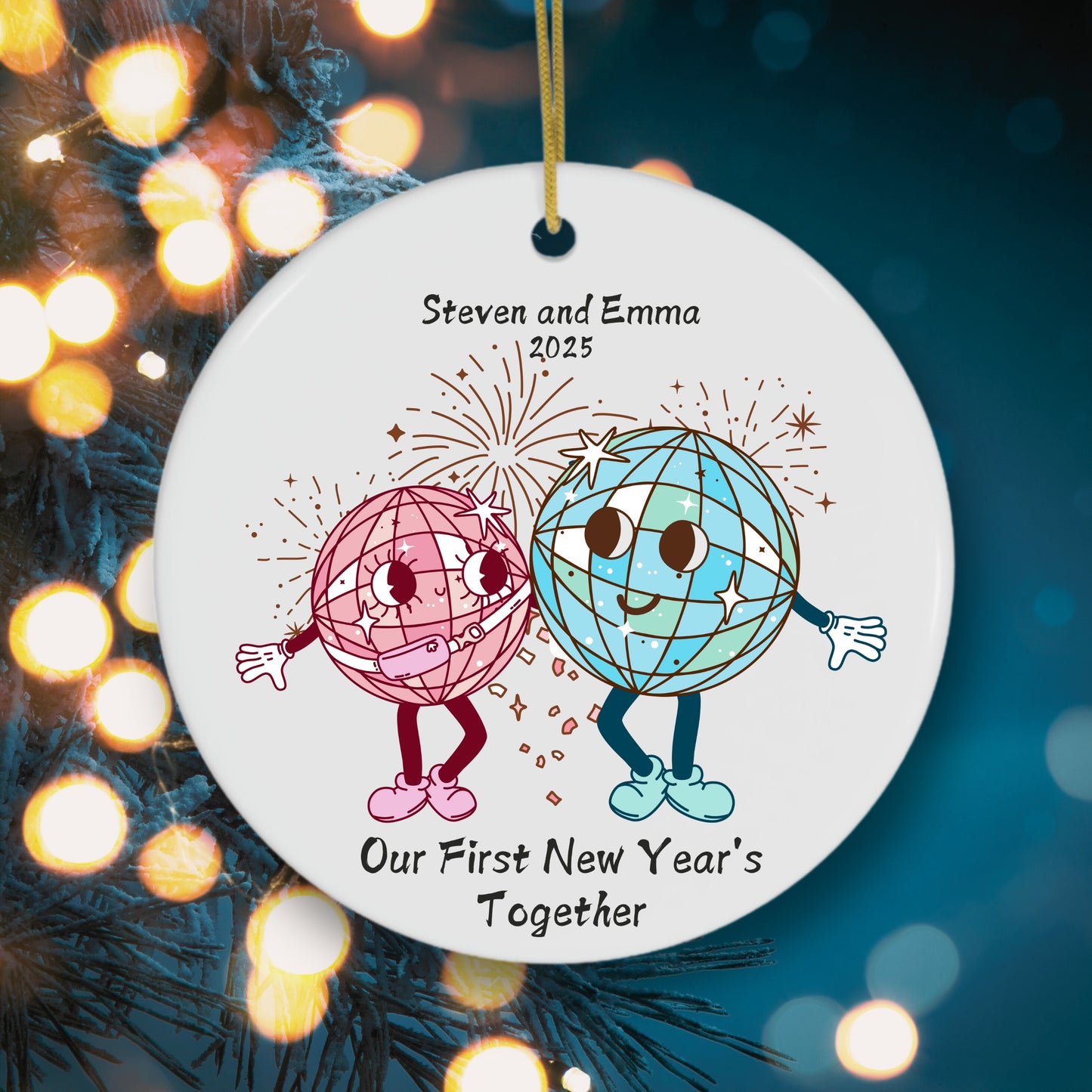 Our First New Year Personalized Couple Ornament