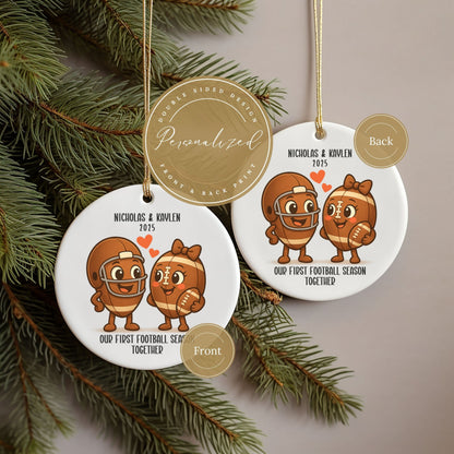 Our First Football Season Together Personalized Couple Ornament