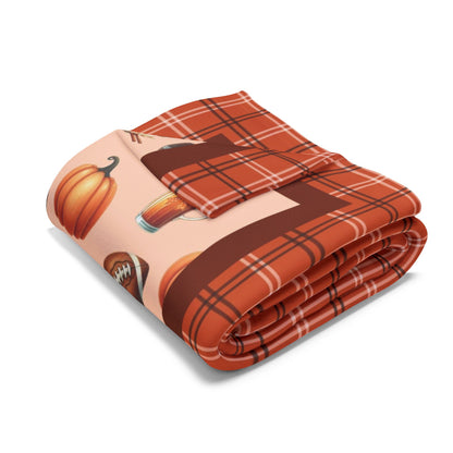 Personalized Tis The Season Fall Plaid Football Blanket