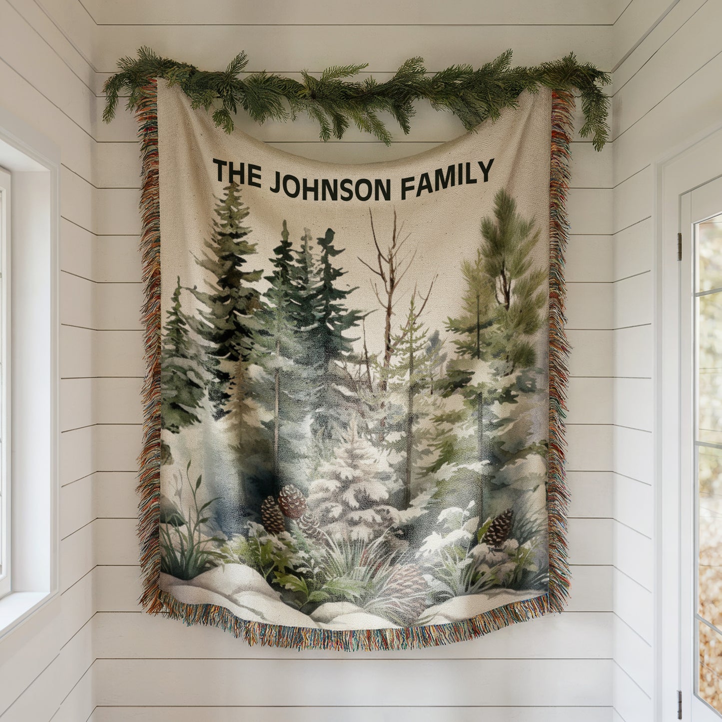Custom Woven Tree Blanket Forest Wall Tapestry