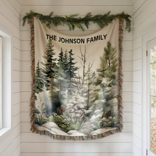 Custom Woven Tree Blanket Forest Wall Tapestry