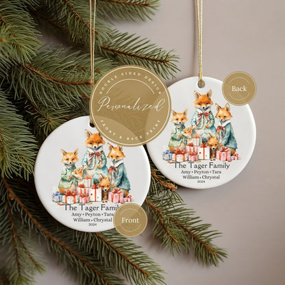 Personalized Family Of 5 Christmas Ornament With Names