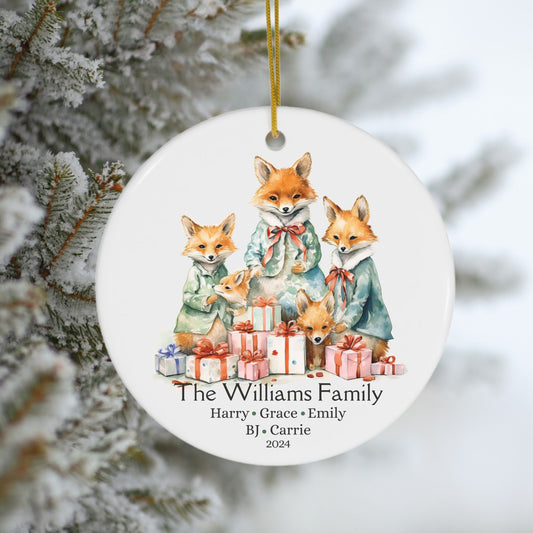 Personalized Family Of 5 Christmas Ornament With Names