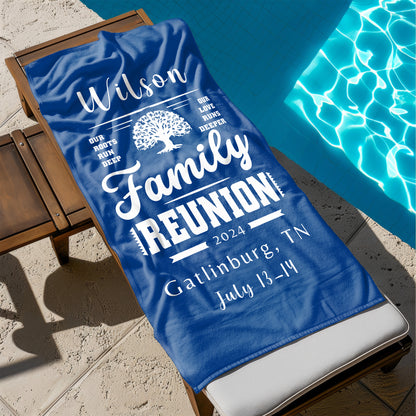 Family Reunion Custom Beach Towel Family Reunion Gifts