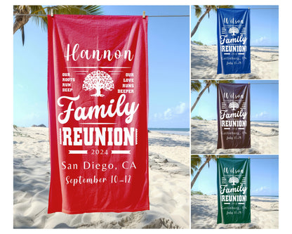 Family Reunion Custom Beach Towel Family Reunion Gifts