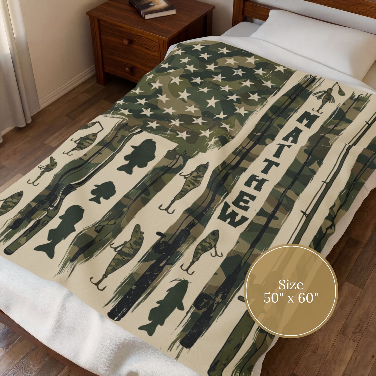 Personalized Camo Fishing Blanket