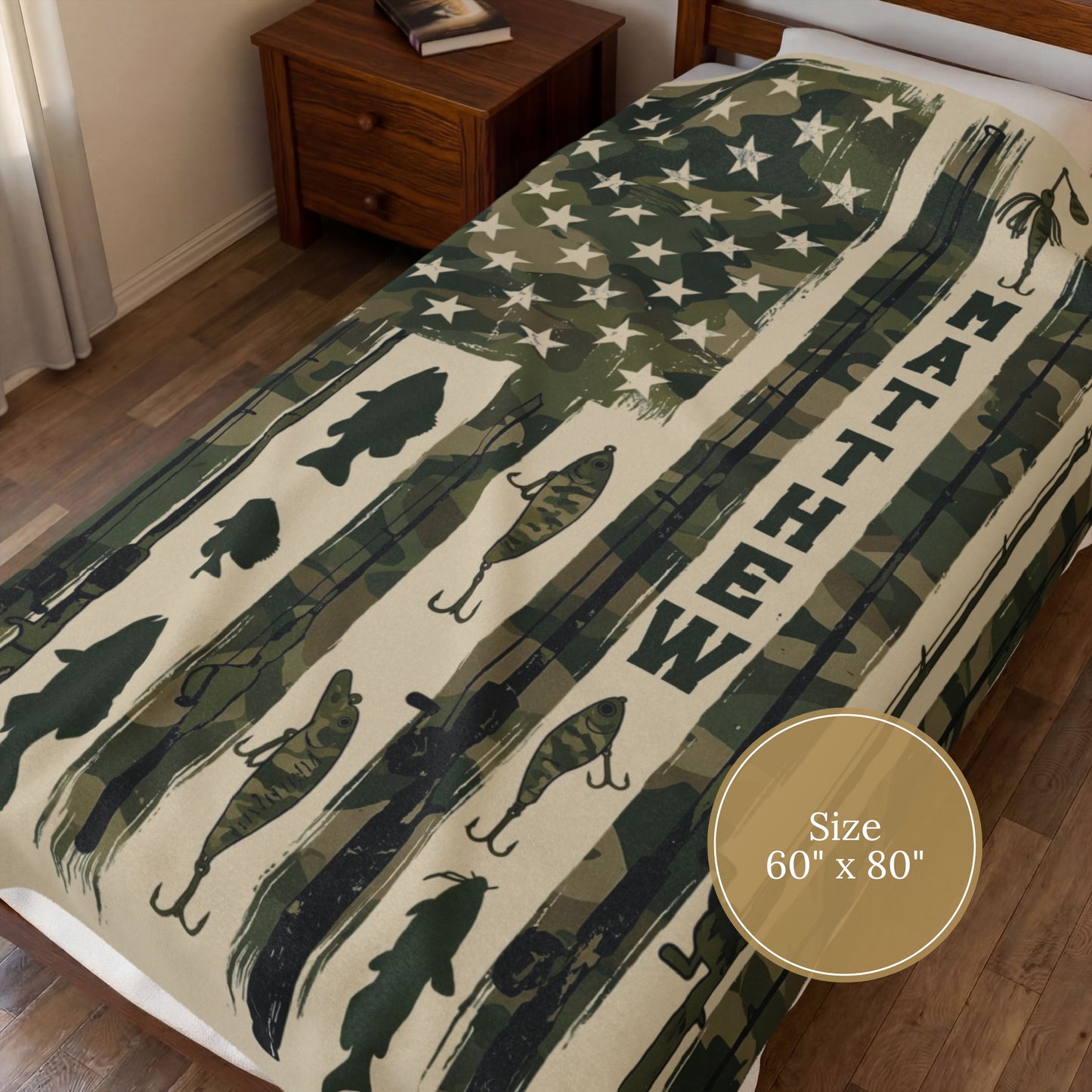 Personalized Camo Fishing Blanket