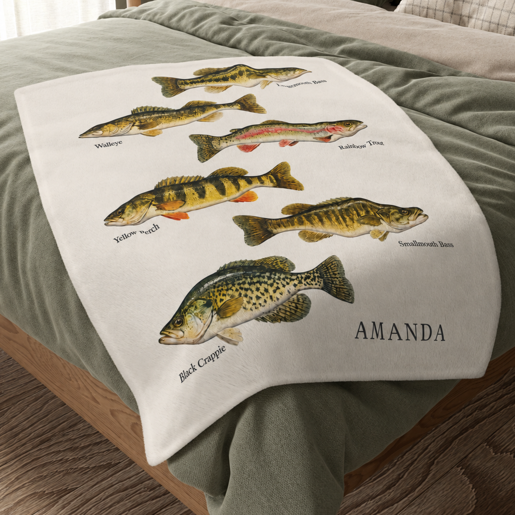 Personalized Freshwater Fishing Blanket
