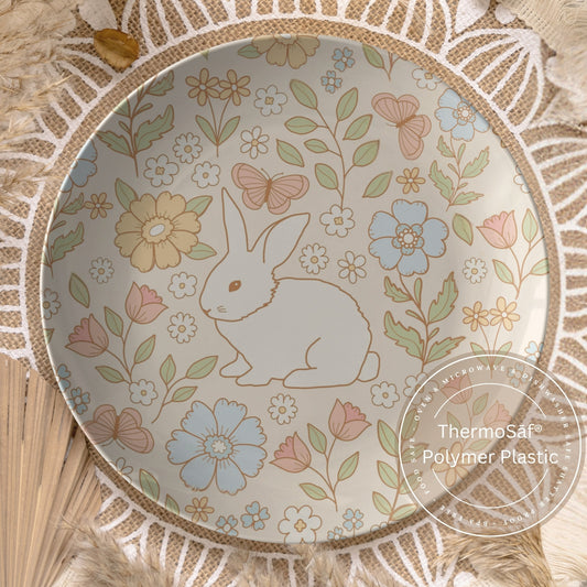 Floral Cottagecore Decorative Bunny Plate