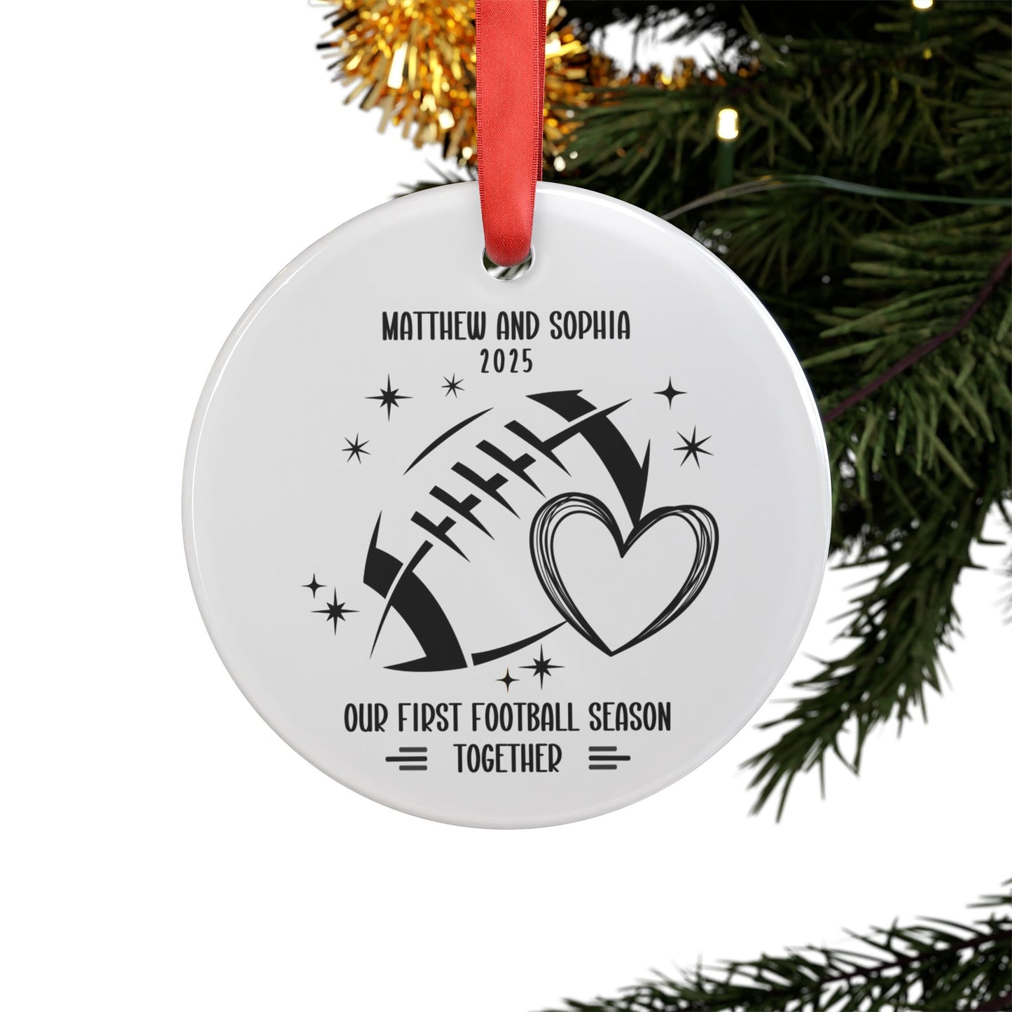 Custom Football Couple Ornament