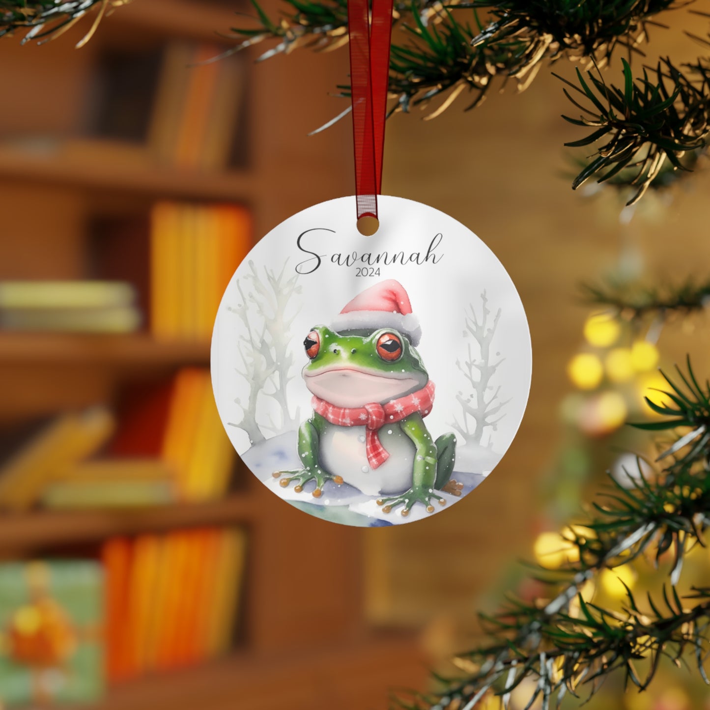 Personalized Frog Christmas Ornament