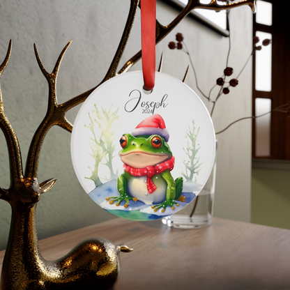 Personalized Frog Christmas Ornament