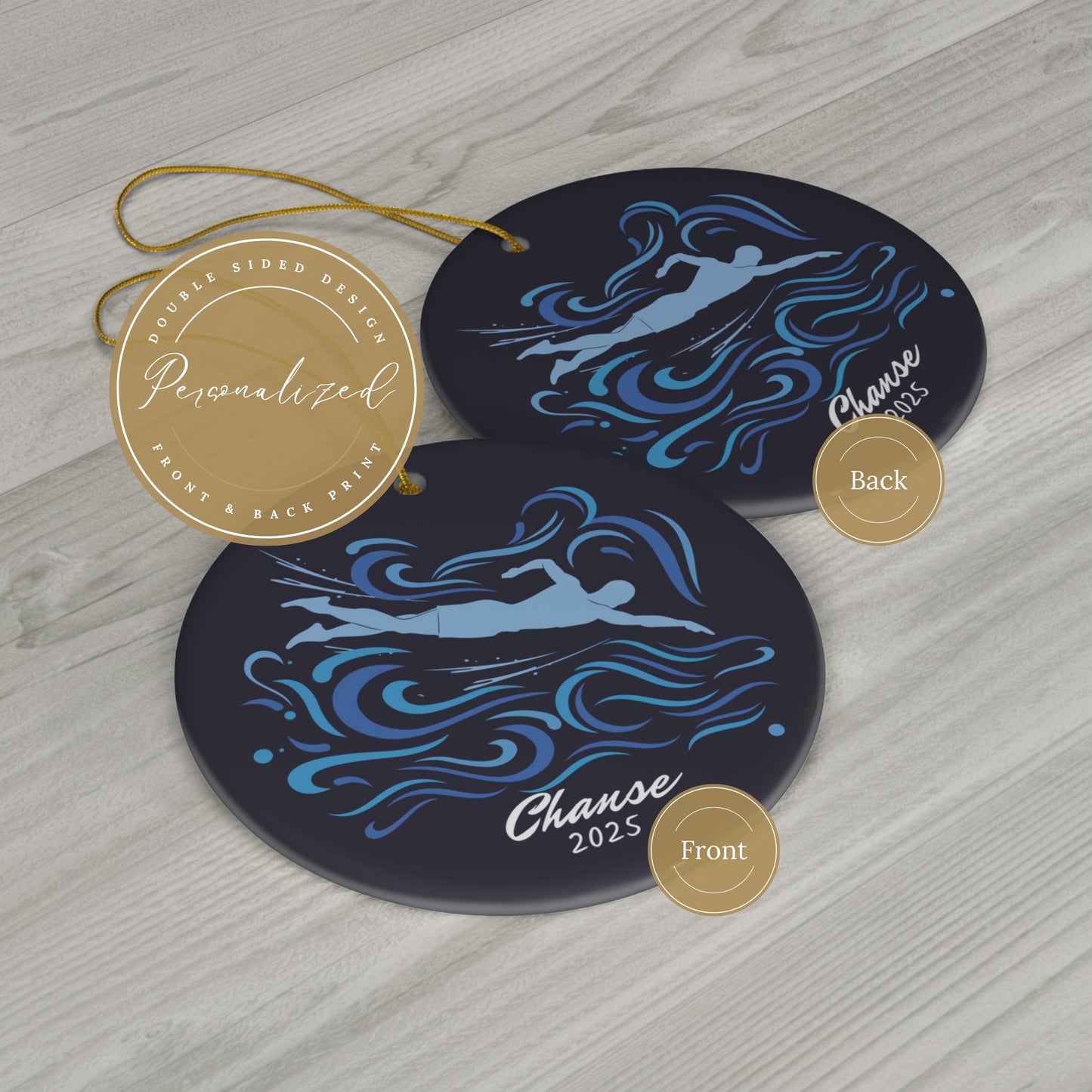 Personalized Swimmer Ornament