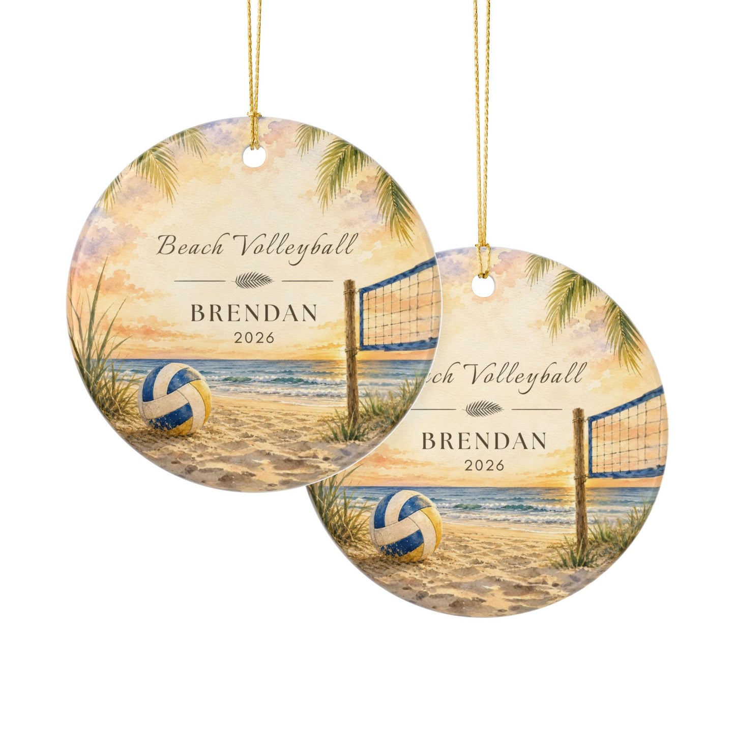 Personalized Beach Volleyball Ornament